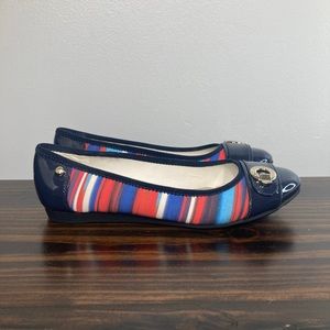 Anne Klein Azi Multicolor Striped Slip On Ballet Flats Womens Size 6